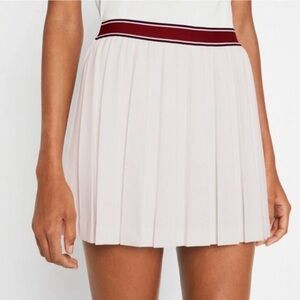 Tory Sport White Pleated Mini Skirt with Red Trim Size M